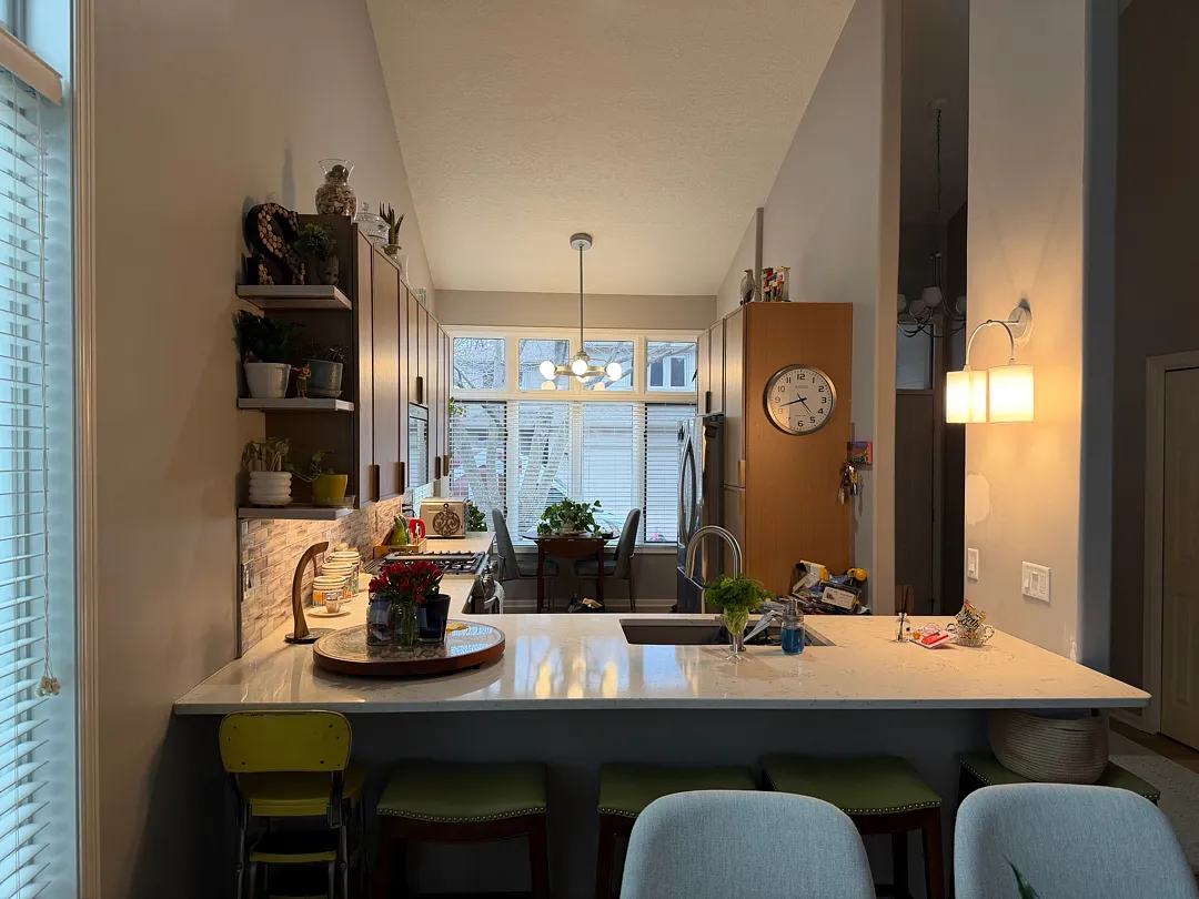After photo of a remodeled kitchen showing new appliances and an expanded layout in Des Moines.